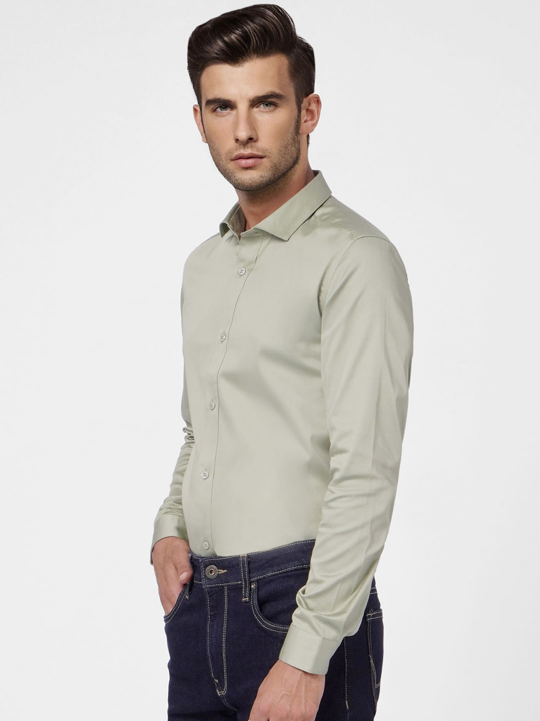 Light Green Full Sleeves Shirt