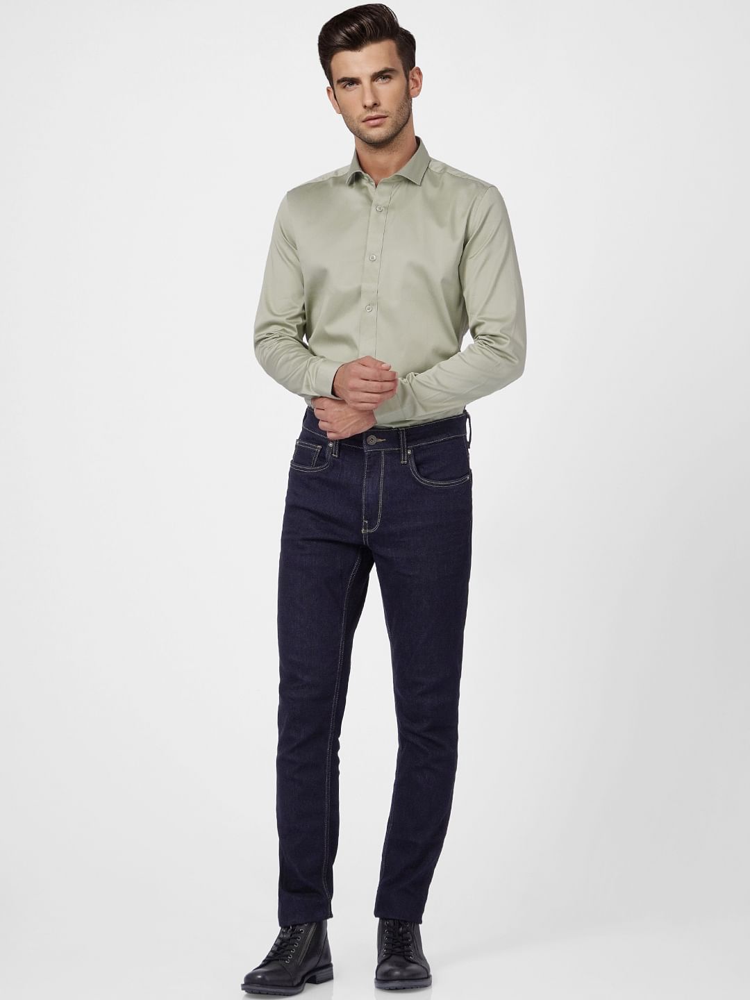 Light Green Full Sleeves Shirt