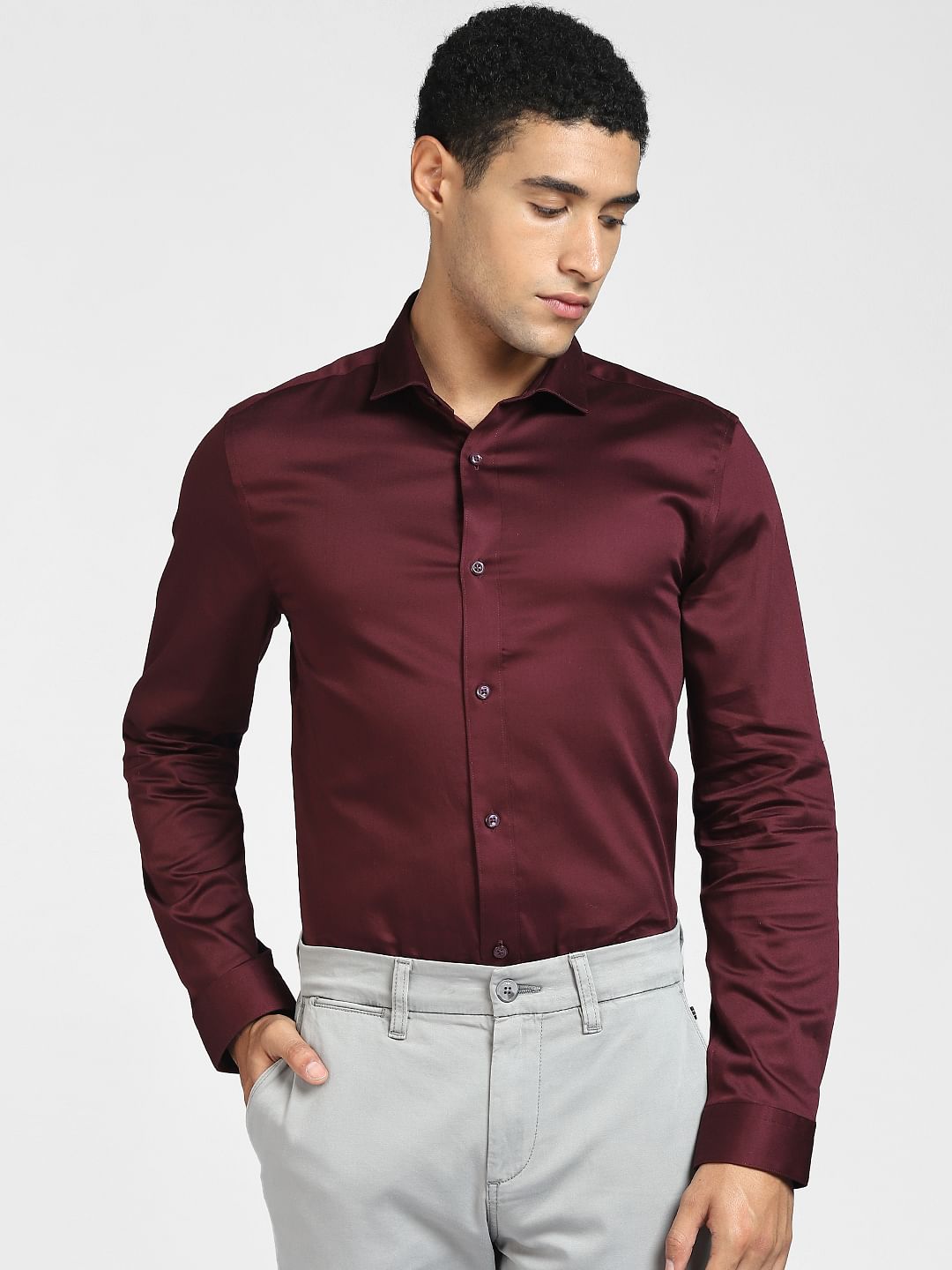 Maroon Full Sleeves Shirt