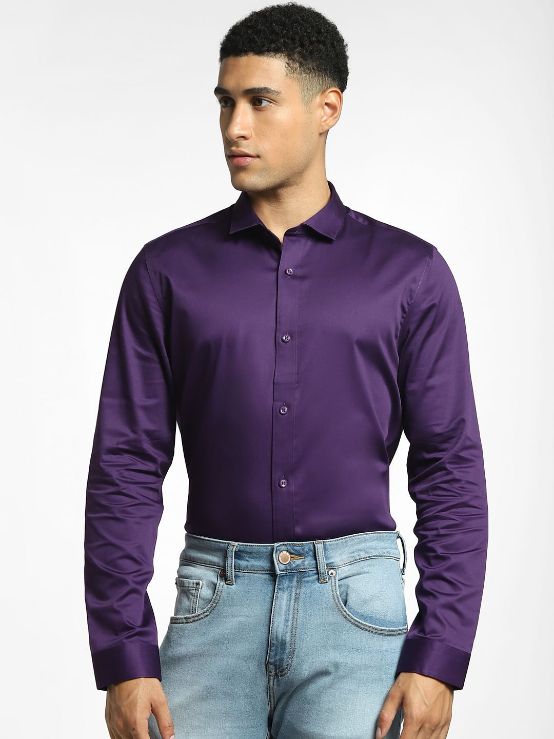 Dark Purple Full Sleeves Shirt