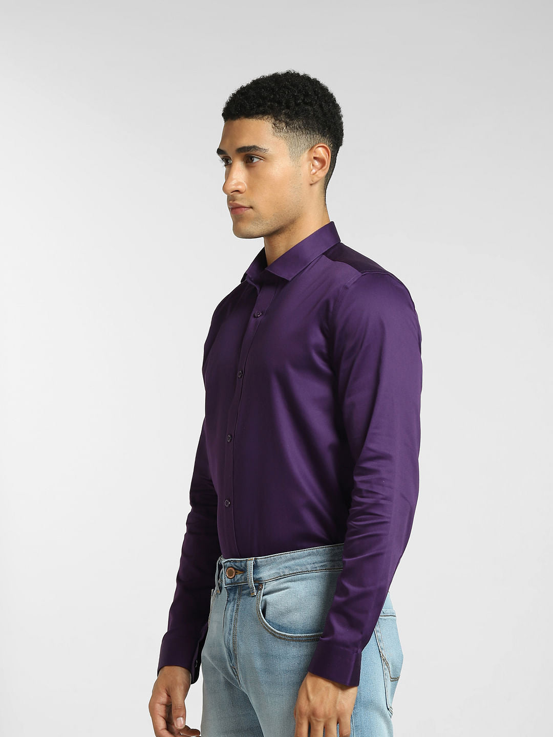 Dark Purple Full Sleeves Shirt