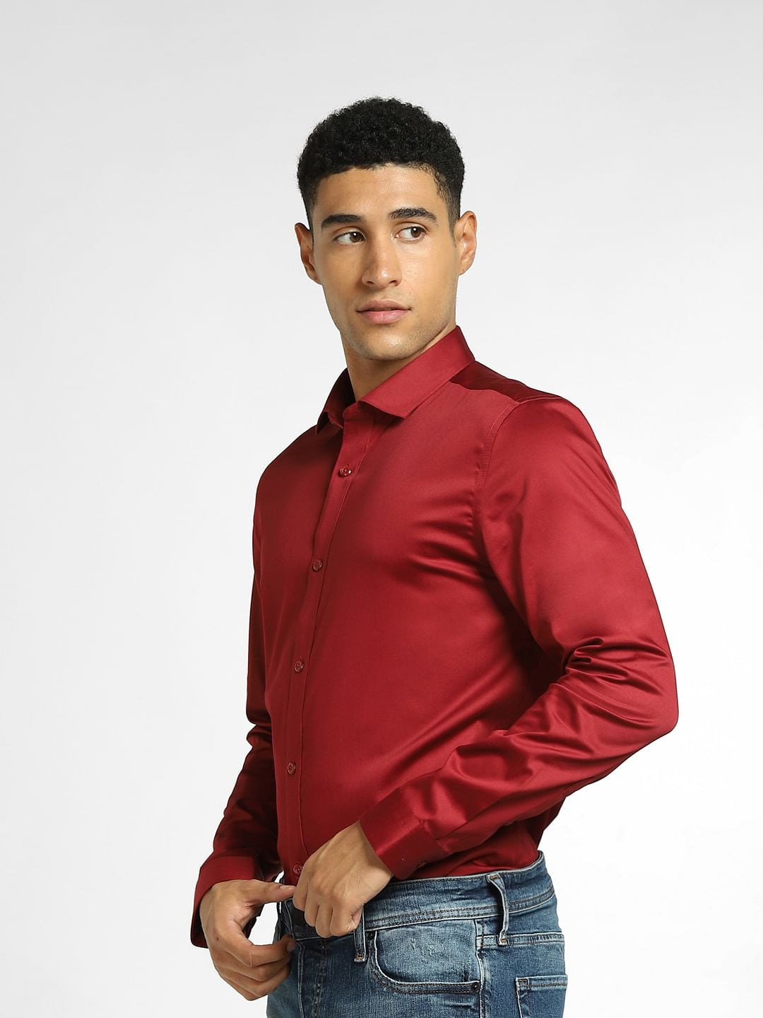Dark Red Full Sleeves Shirt