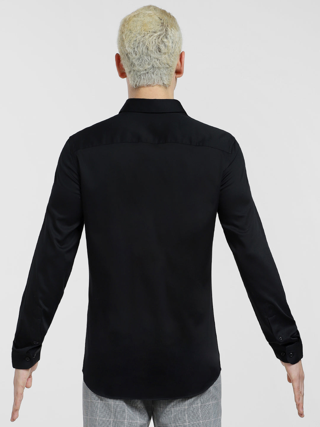 Cotton Stretch Slim Fit Shirt - Black