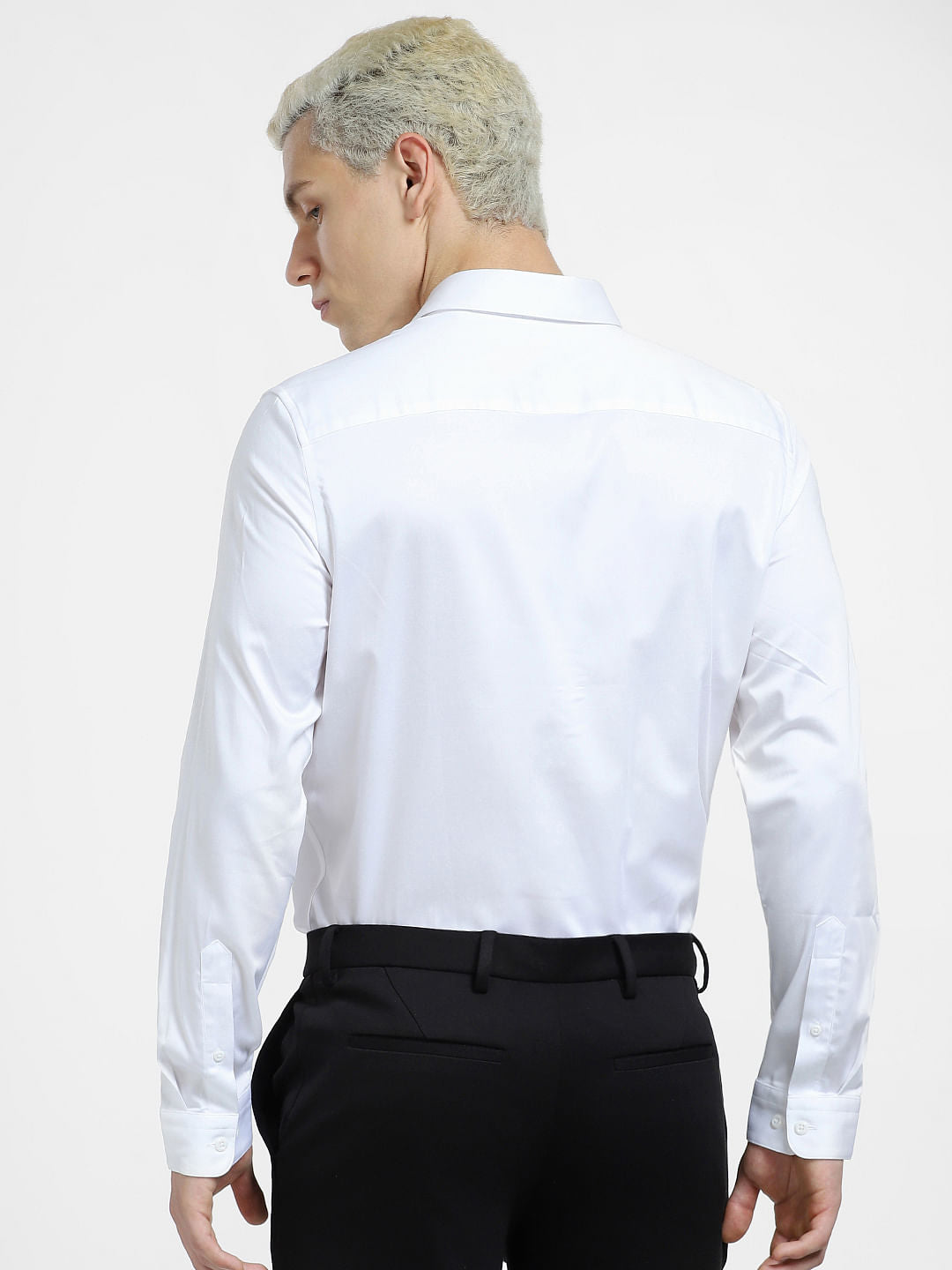 Cotton Stretch Slim Fit Shirt - White
