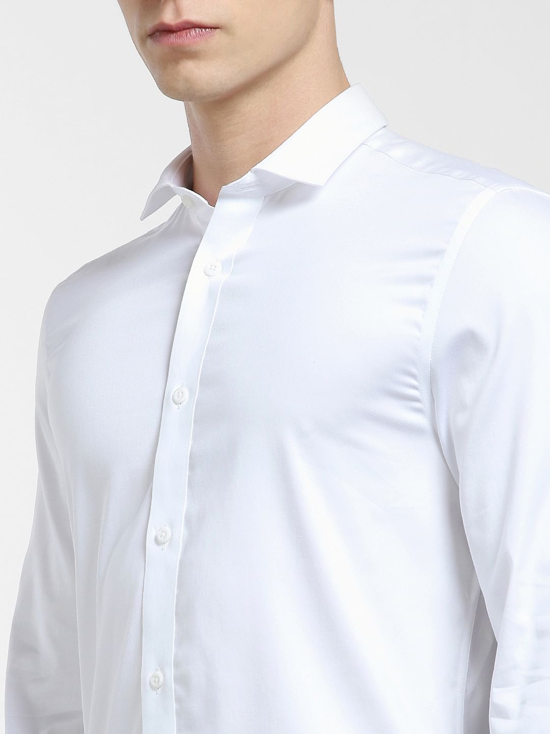 Cotton Stretch Slim Fit Shirt - White