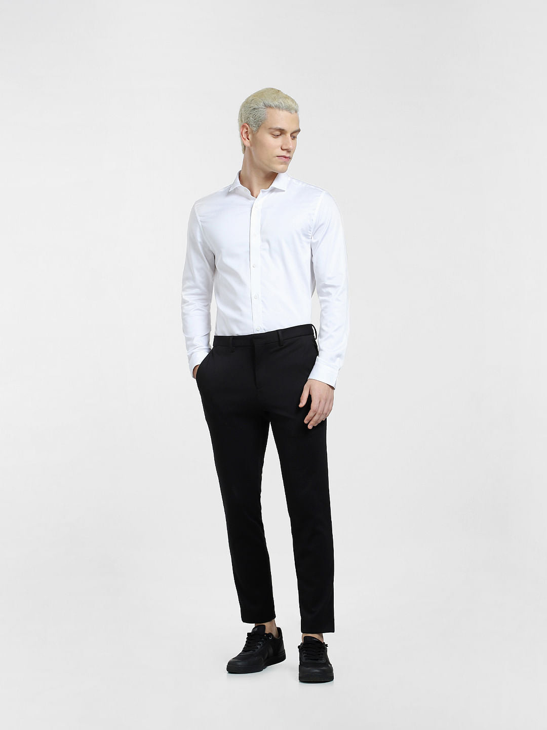 Cotton Stretch Slim Fit Shirt - White