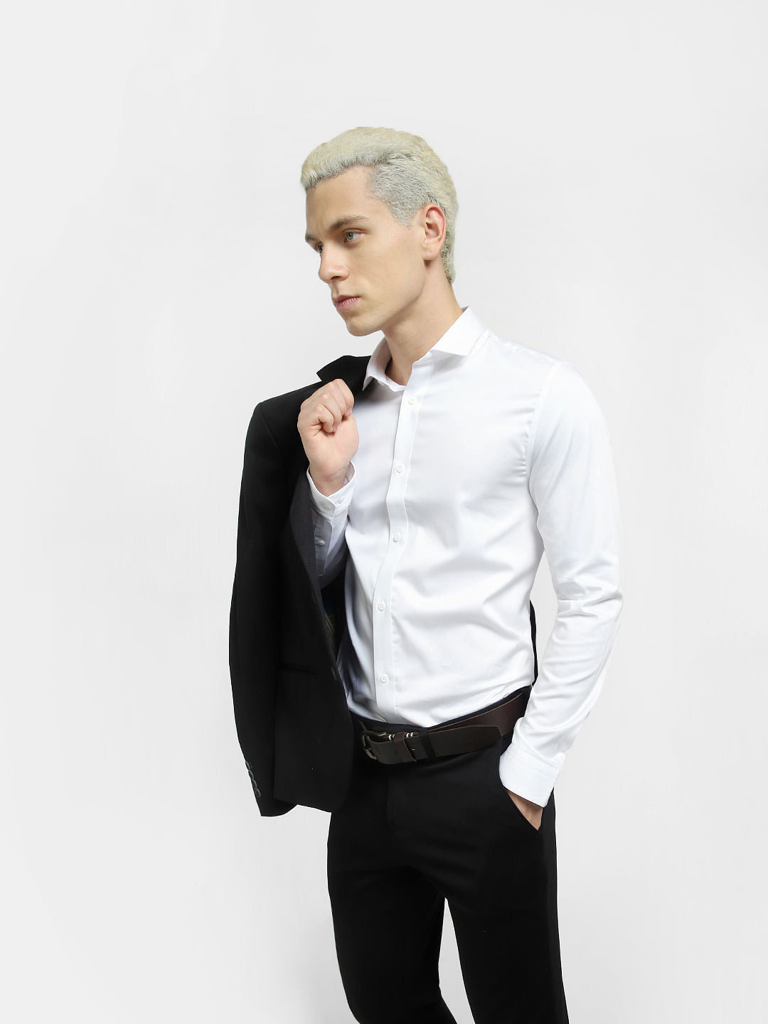 Cotton Stretch Slim Fit Shirt - White