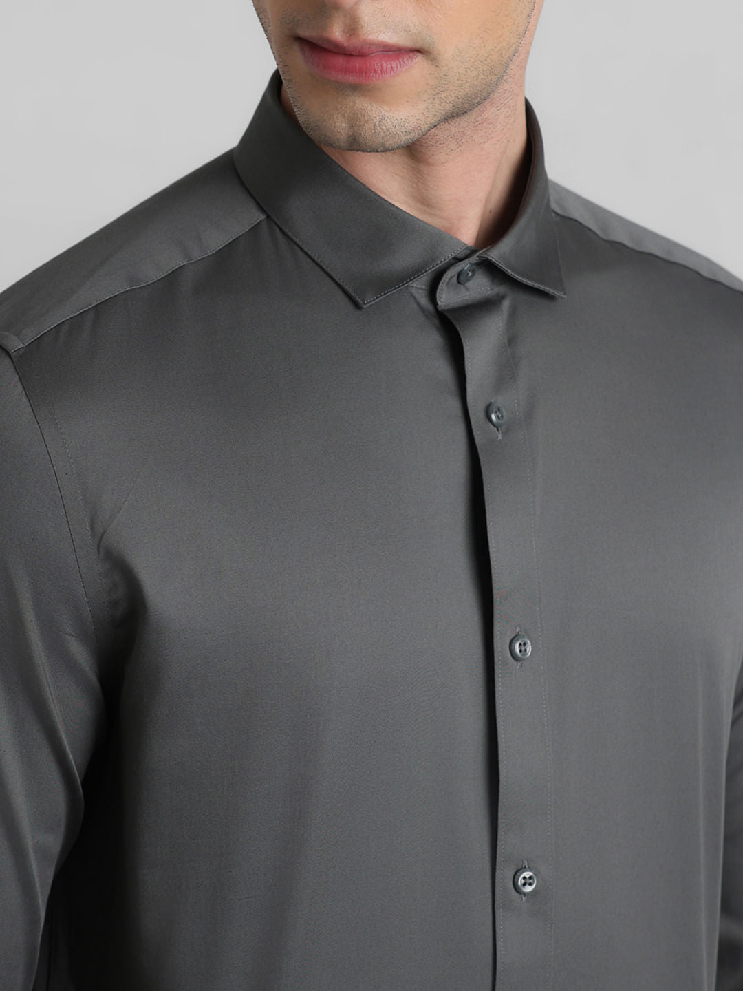 Cotton Stretch Slim Fit Shirt - Green