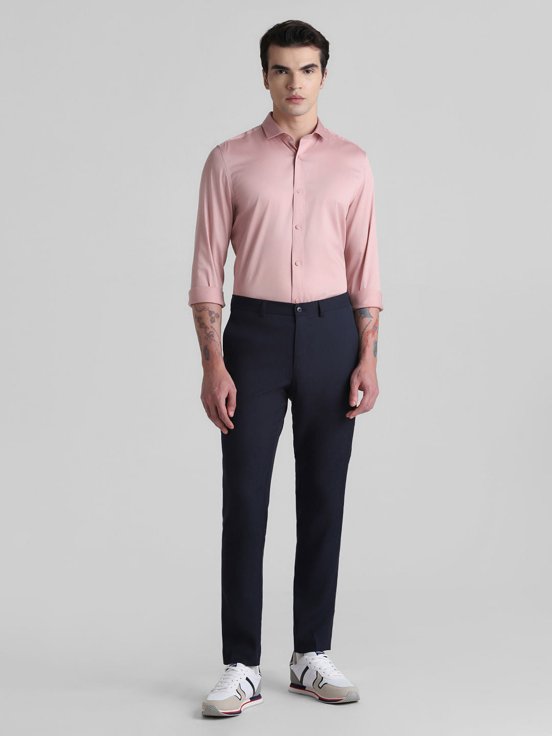 Pink Full Sleeves Solid Shirt