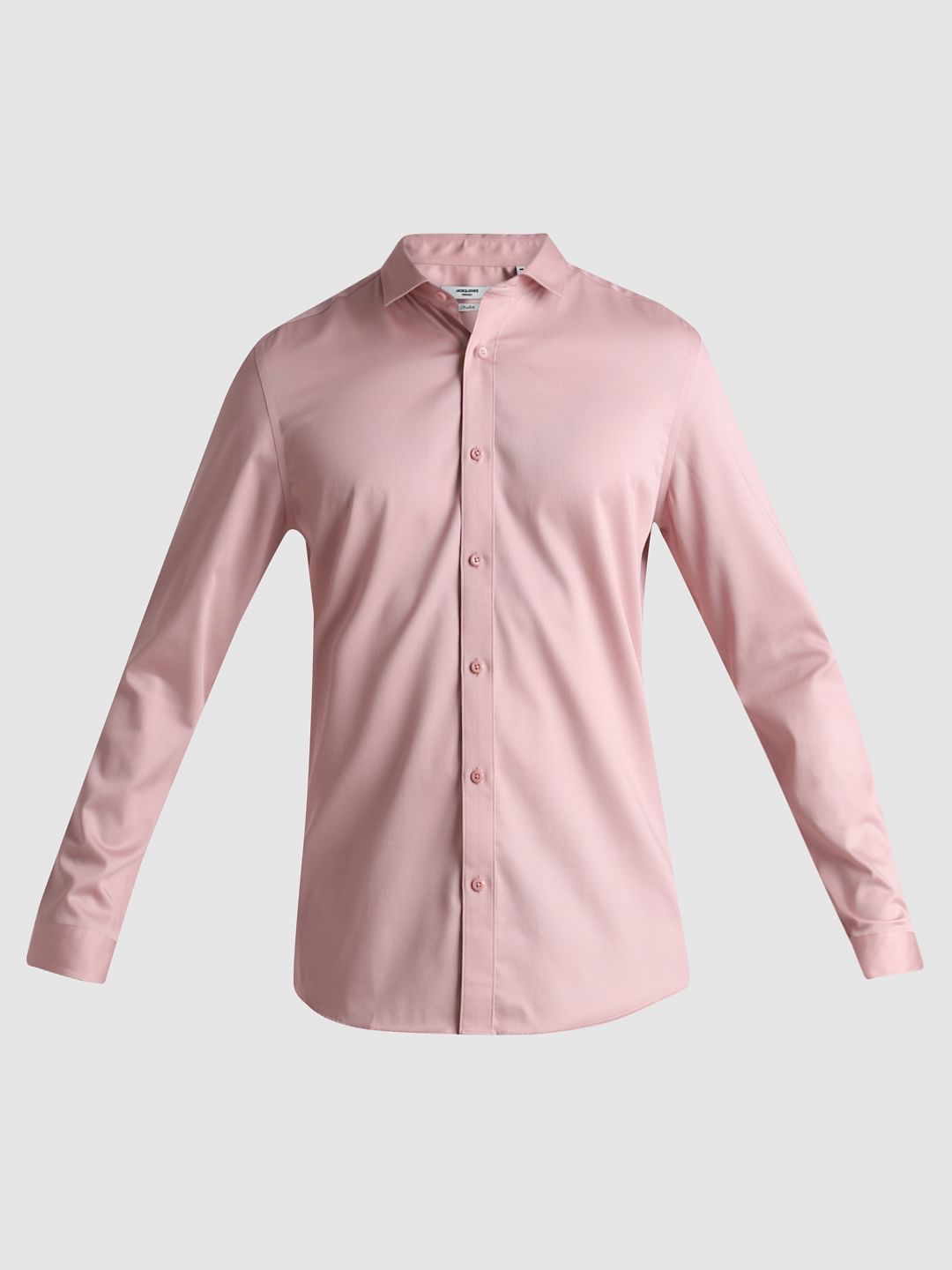 Pink Full Sleeves Solid Shirt