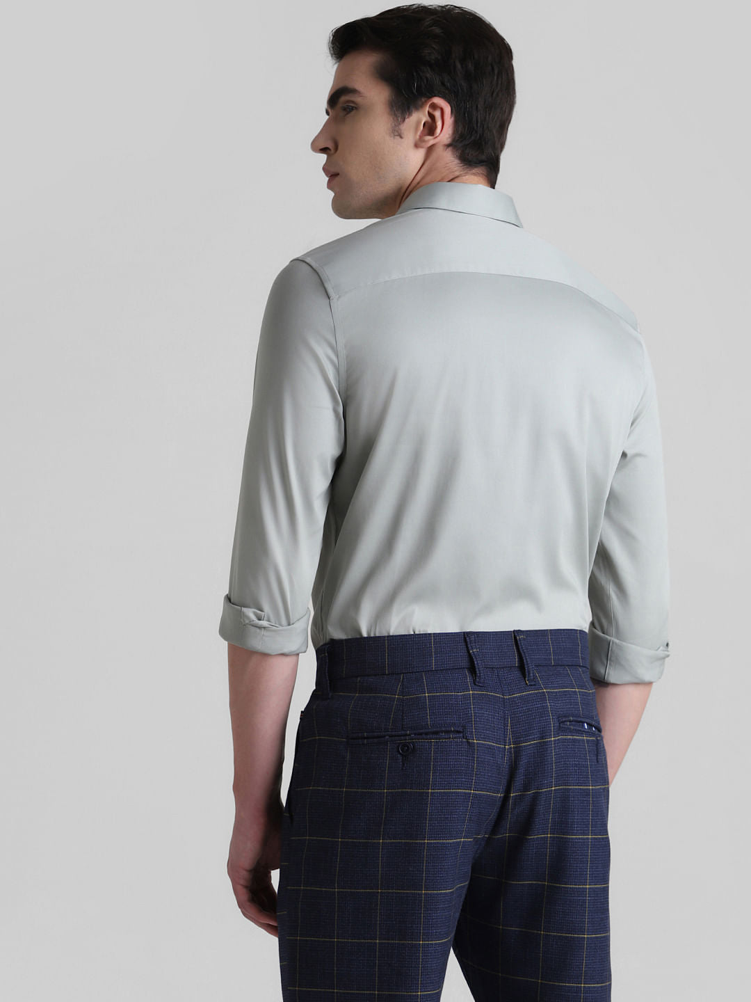 Grey Full Sleeves Solid Shirt