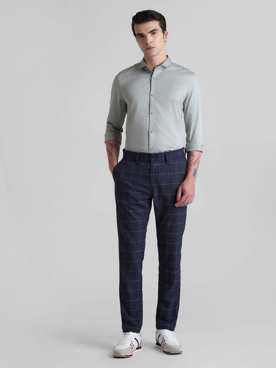 Grey Full Sleeves Solid Shirt