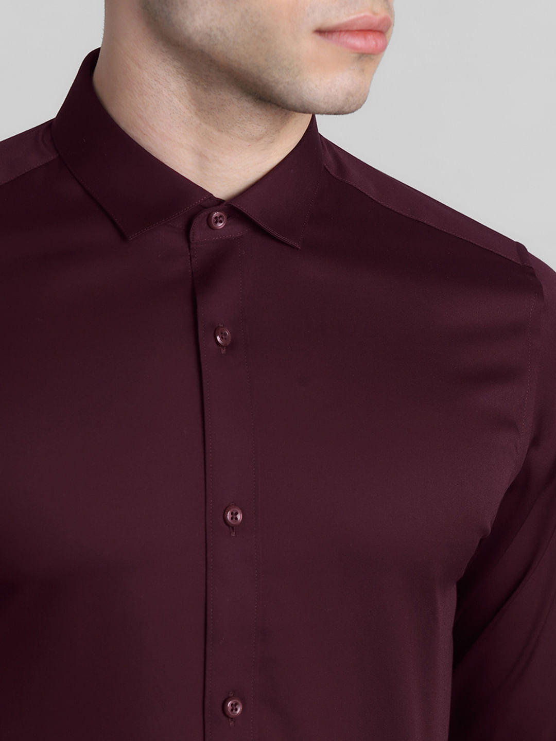 Cotton Stretch Slim Fit Shirt - Red