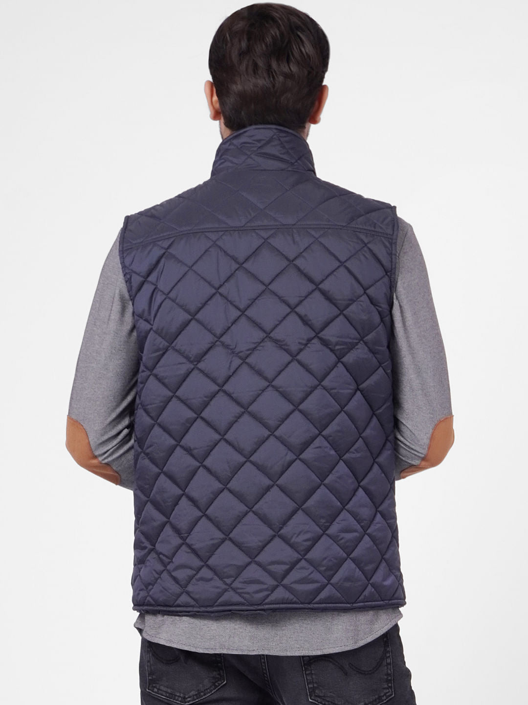 Navy Blue Quilted Vest