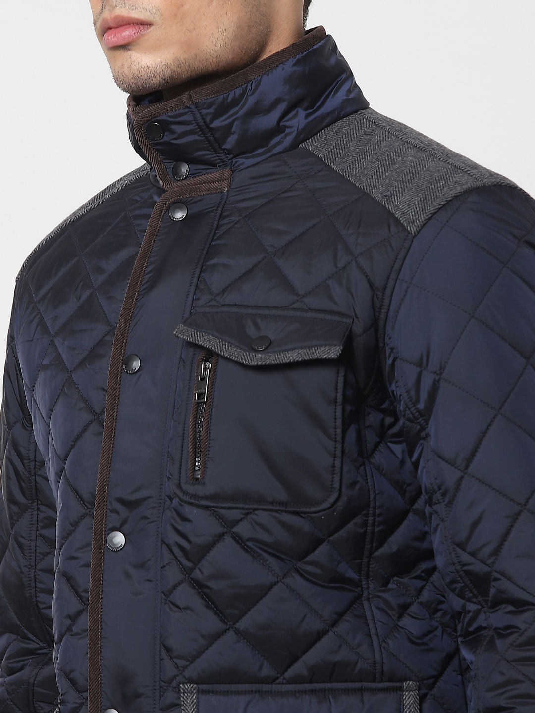 Blue Hooded Puffer Jacket