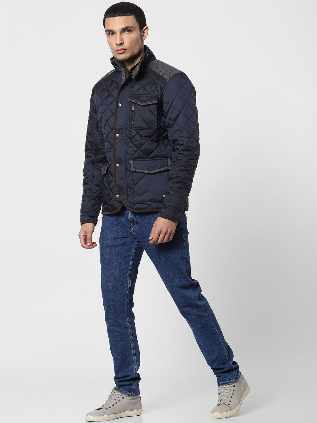 Blue Hooded Puffer Jacket