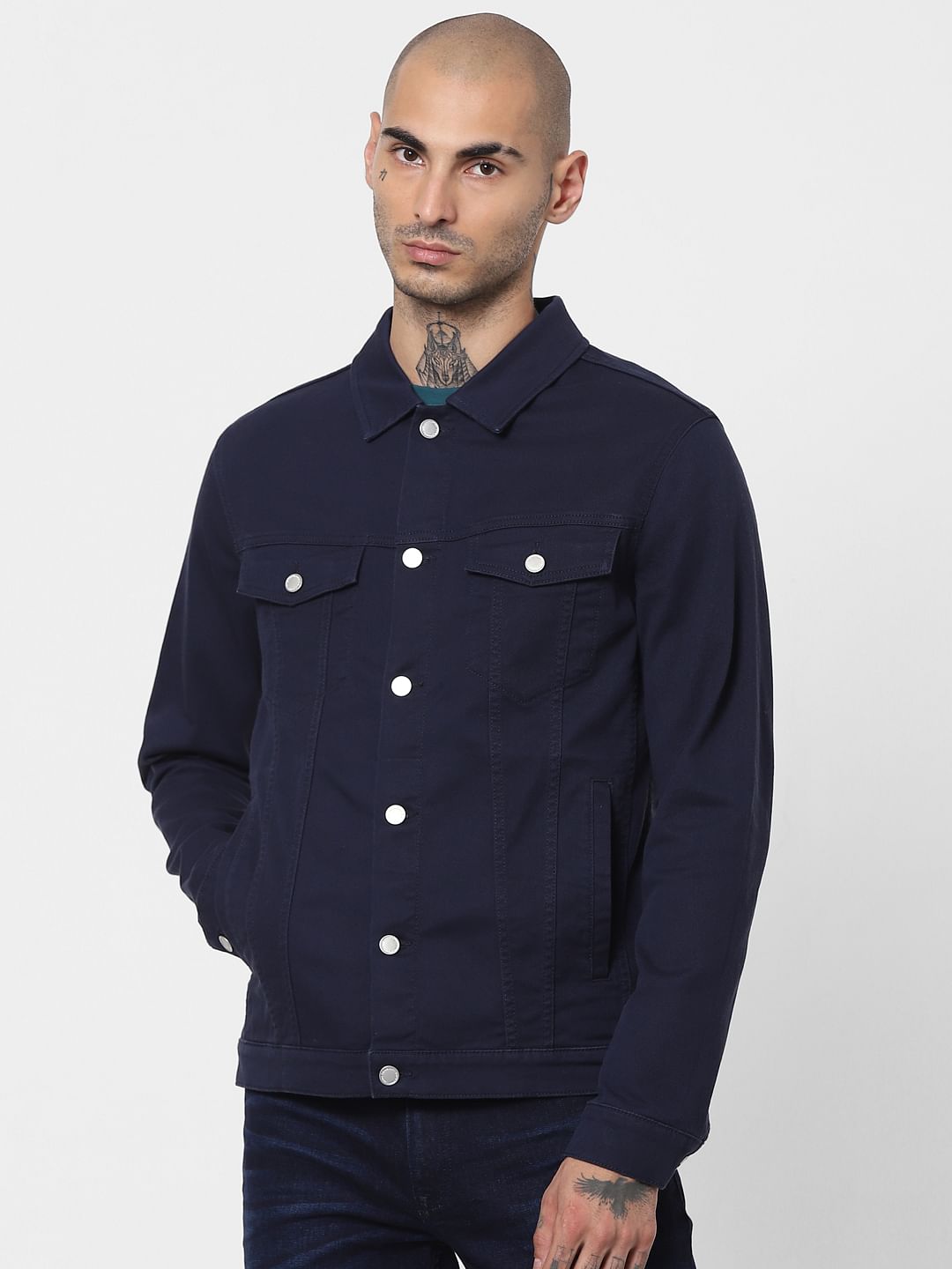 Blue Solid Jacket