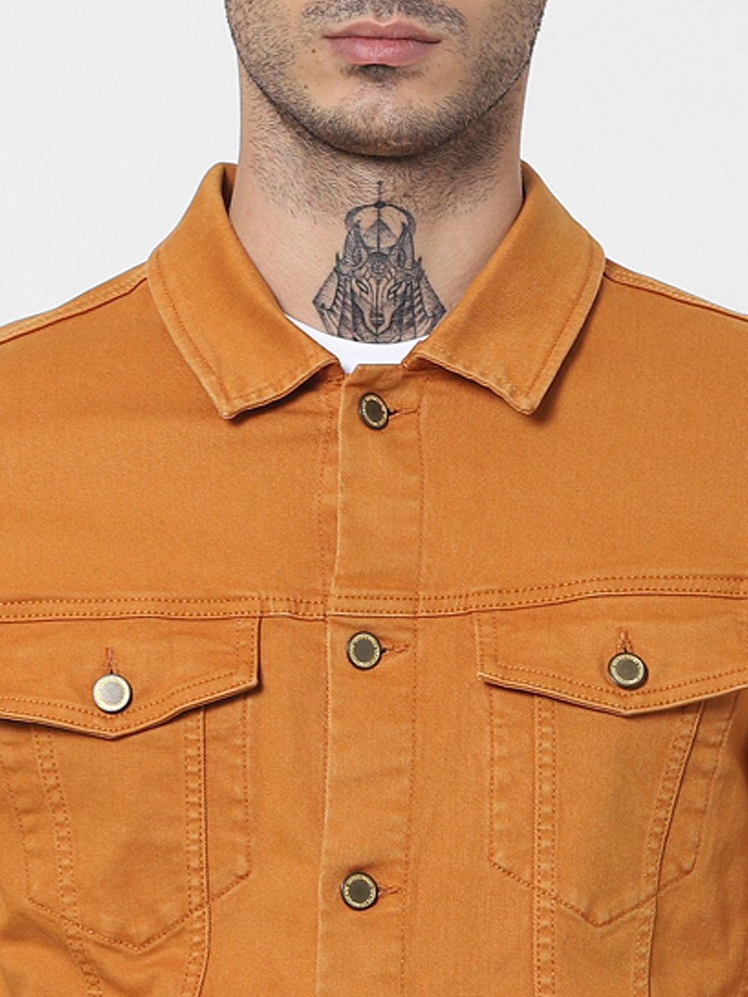 Tan Brown Solid Jacket