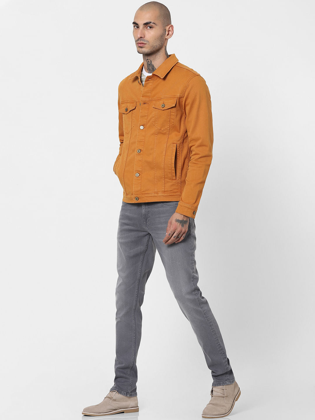 Tan Brown Solid Jacket