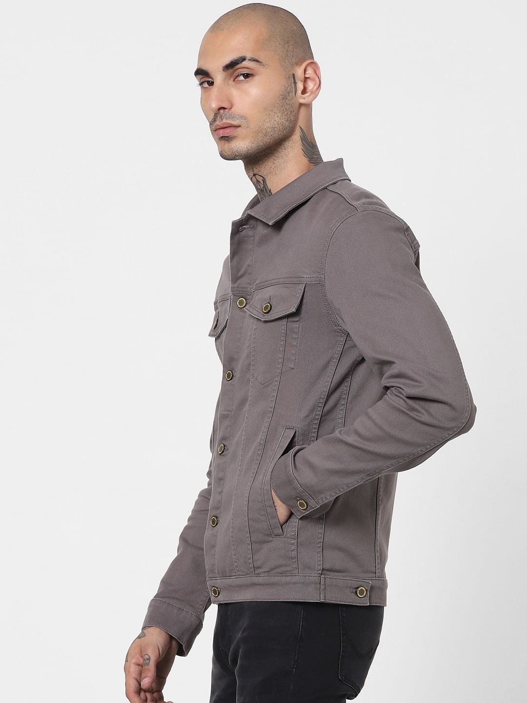 Grey Solid Jacket