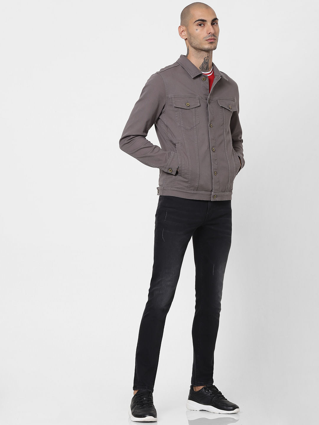 Grey Solid Jacket