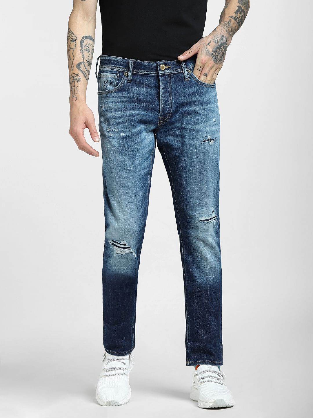 Blue Low Rise Glenn Slim Jeans
