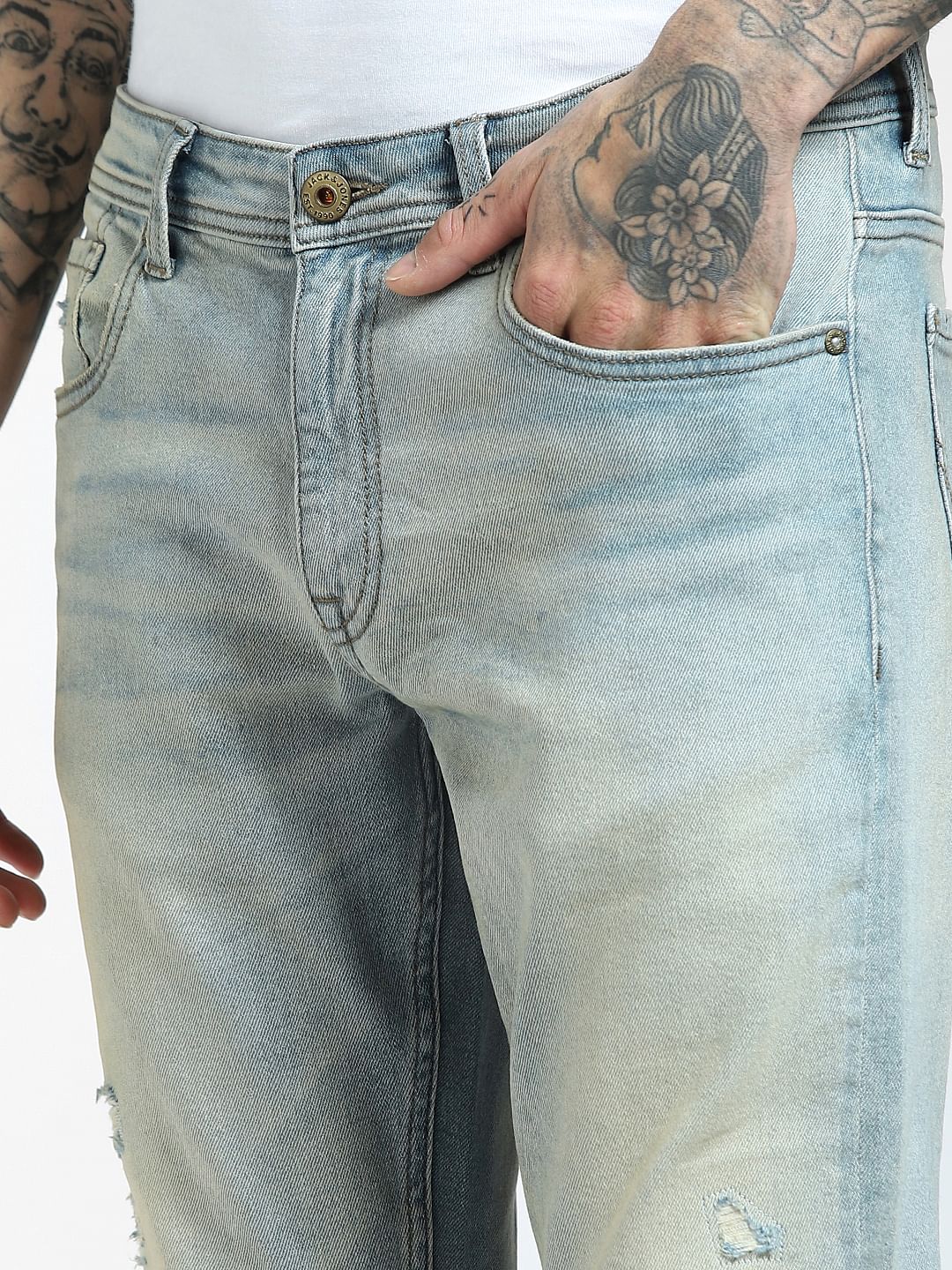 Blue Low Rise Glenn Slim Jeans