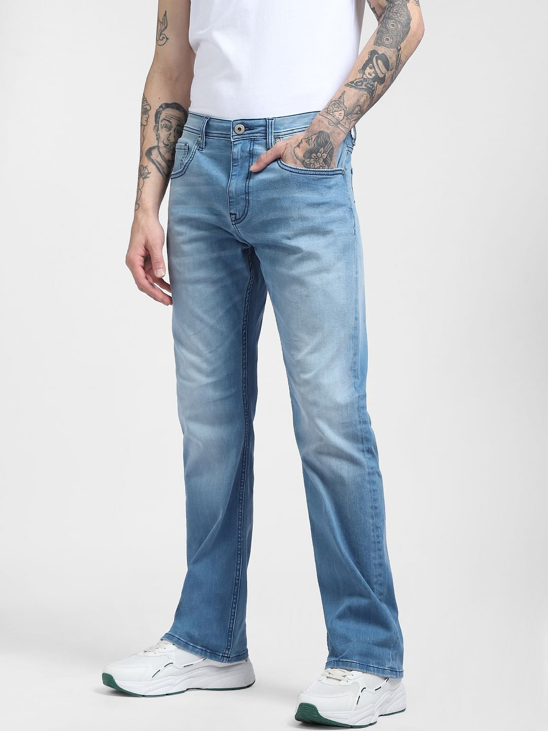 Blue High Rise Bootcut Jeans