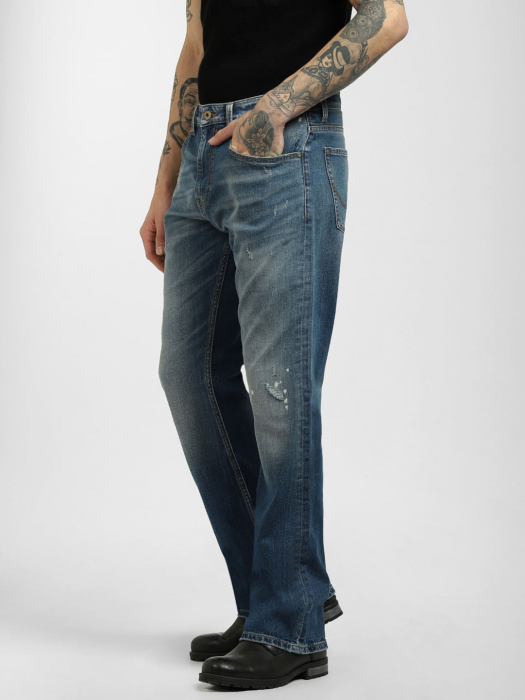 Blue High Rise Bootcut Jeans