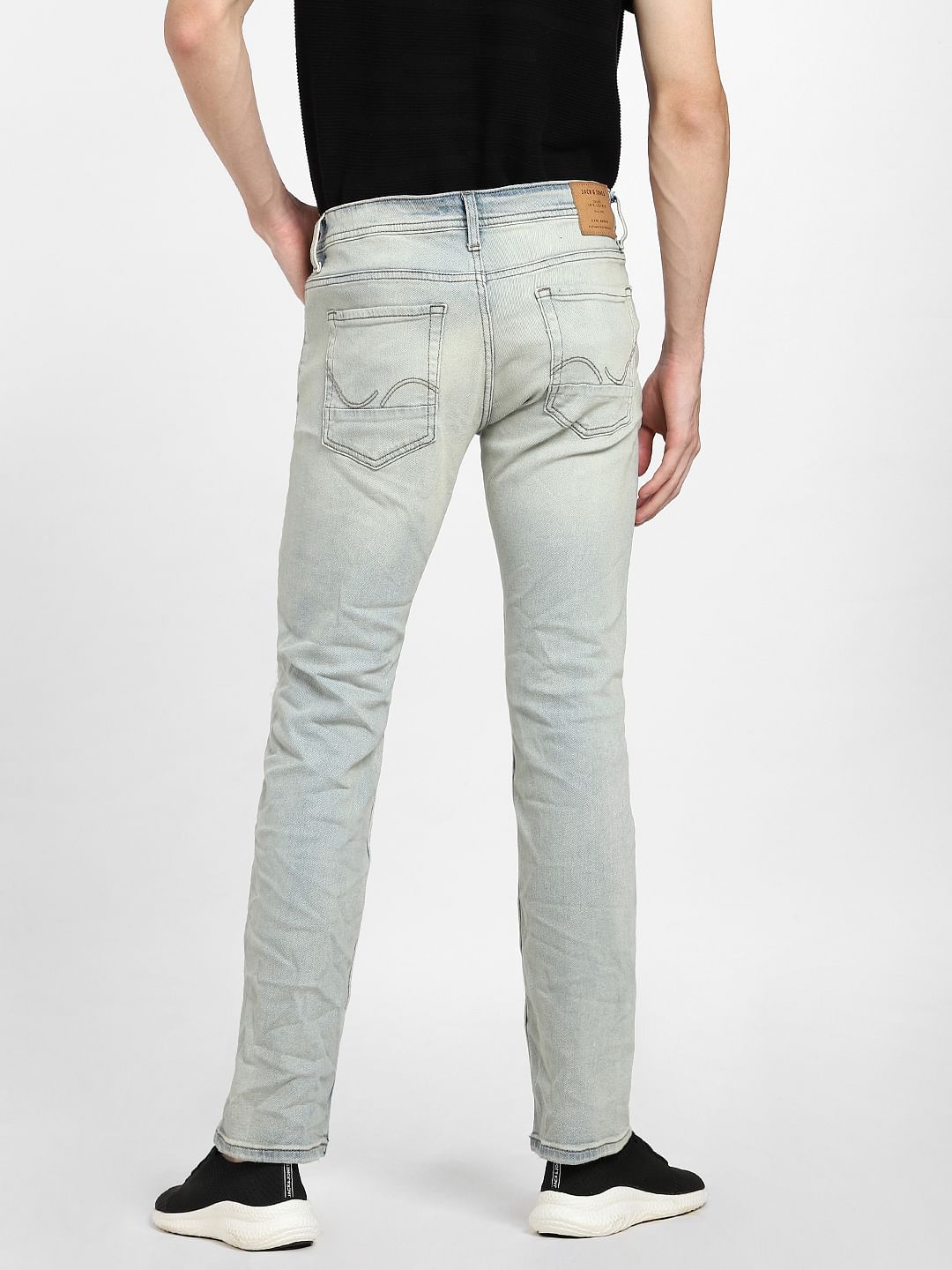 Light Blue Mid Rise Distressed Clark Regular Jeans