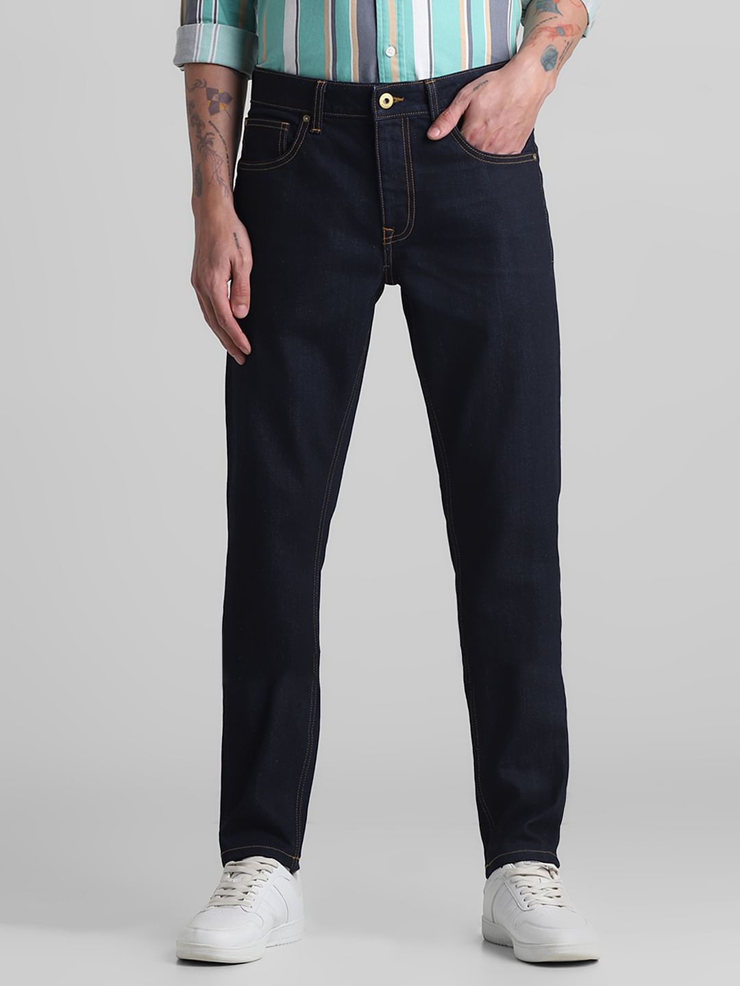 Dark Blue Low Rise Glenn Slim Fit Jeans
