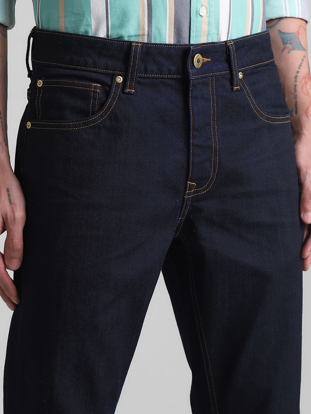 Dark Blue Low Rise Glenn Slim Fit Jeans