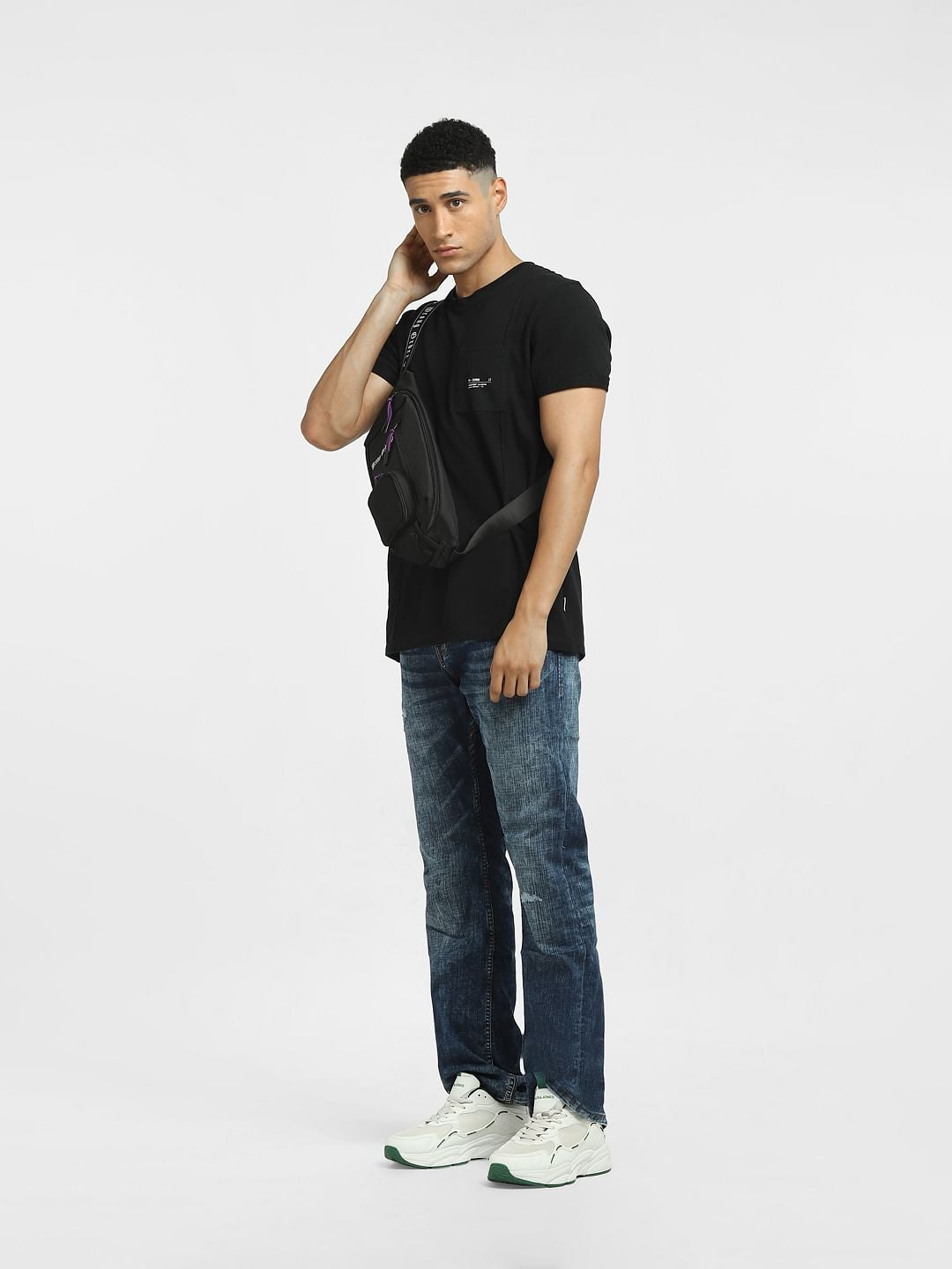 Blue High Rise Washed Bootcut Jeans