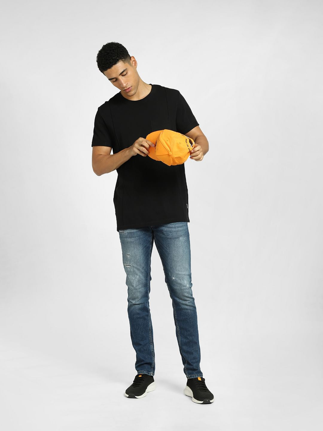 Blue Low Rise Ripped Glenn Slim Jeans