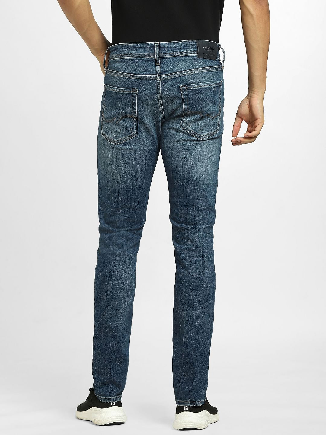 Blue Low Rise Ripped Glenn Slim Jeans