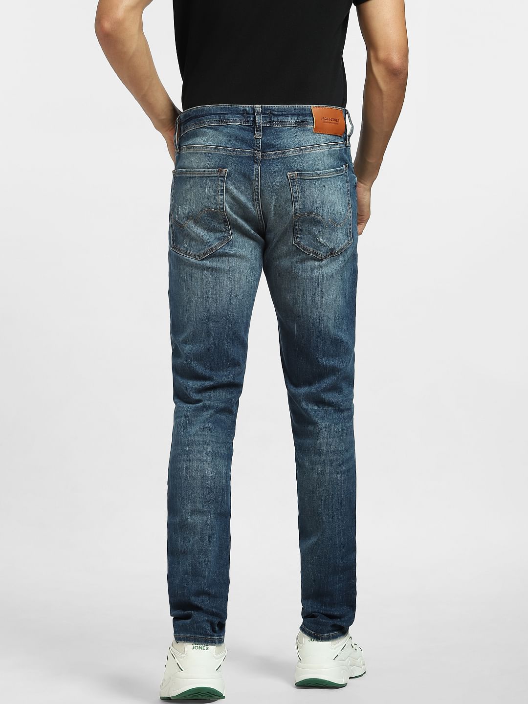 Dark Blue Low Rise Ripped Ben Skinny Jeans