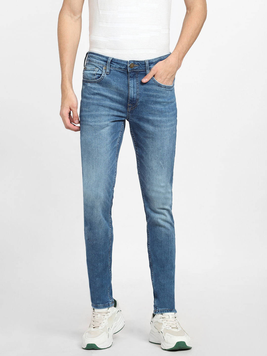 Blue Low Rise Glenn Slim Jeans