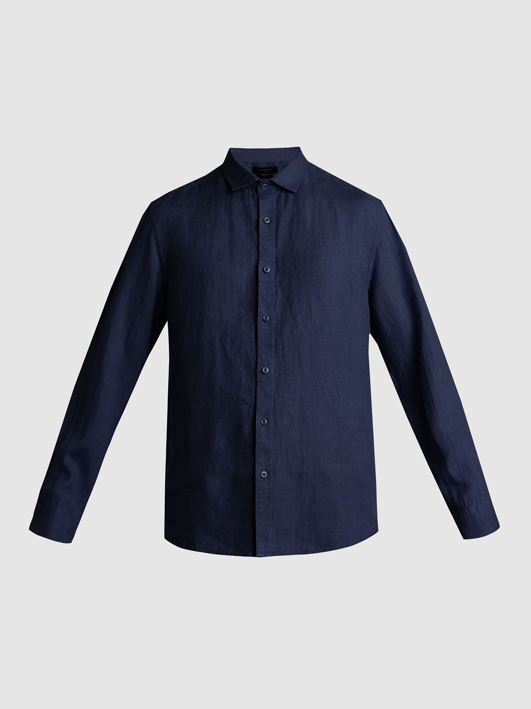 Dark Blue Linen Full Sleeves Shirt