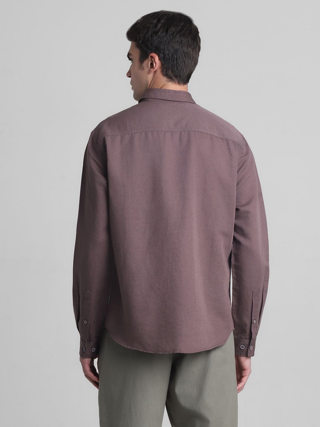 Light Brown Slim Fit Full Sleeves Shirt