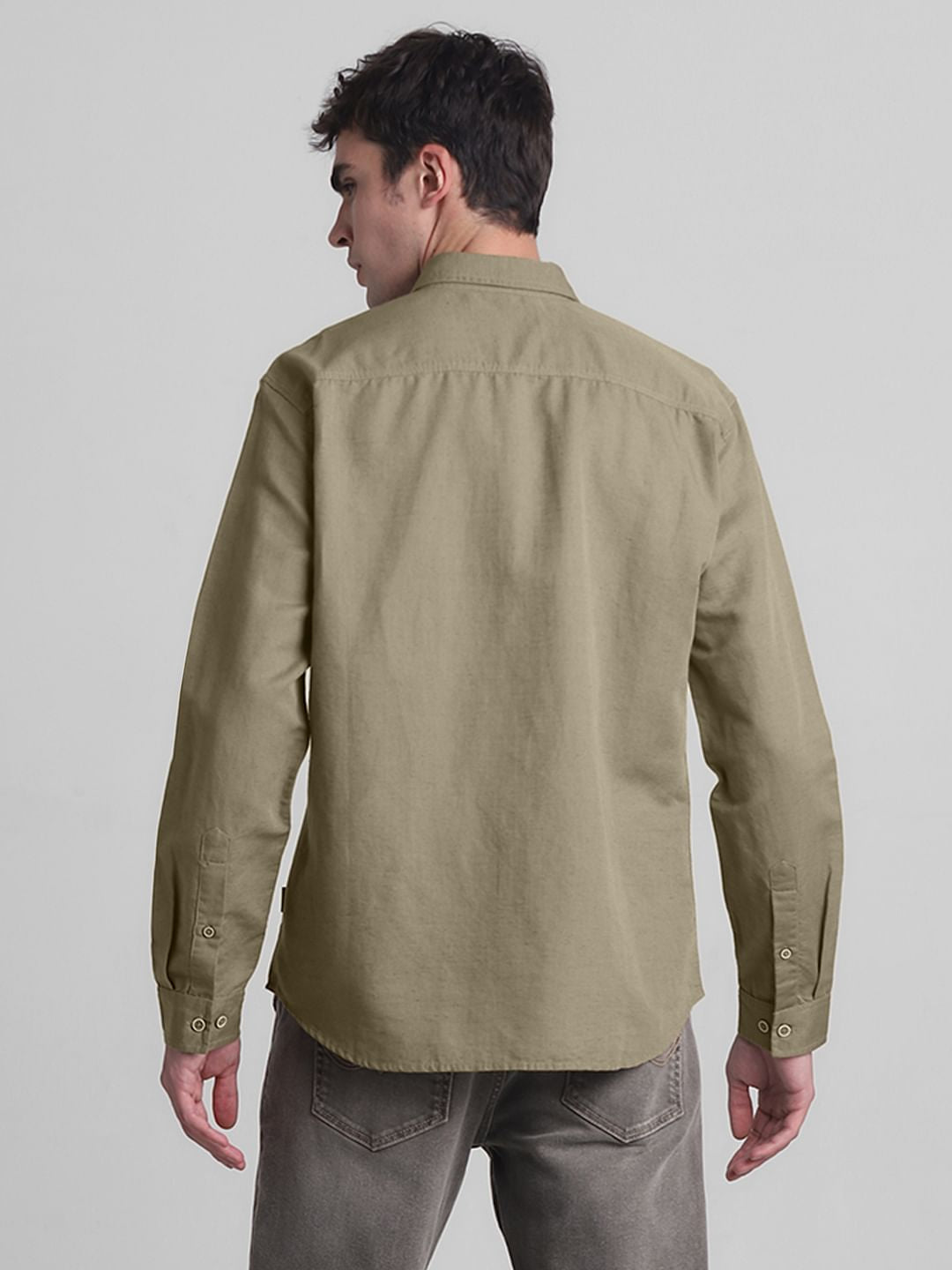 Brown Linen Full Sleeves Shirt