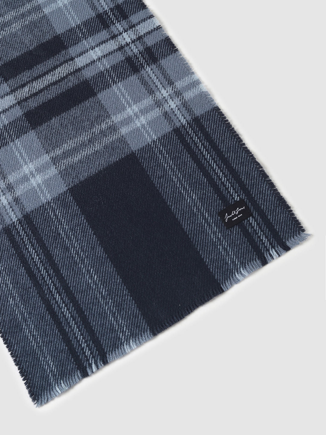 Navy Blue Checkered Scarf