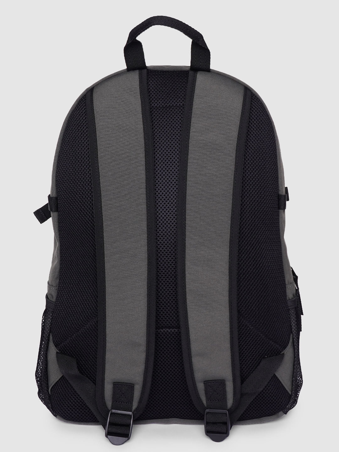 Grey Text Print Backpack