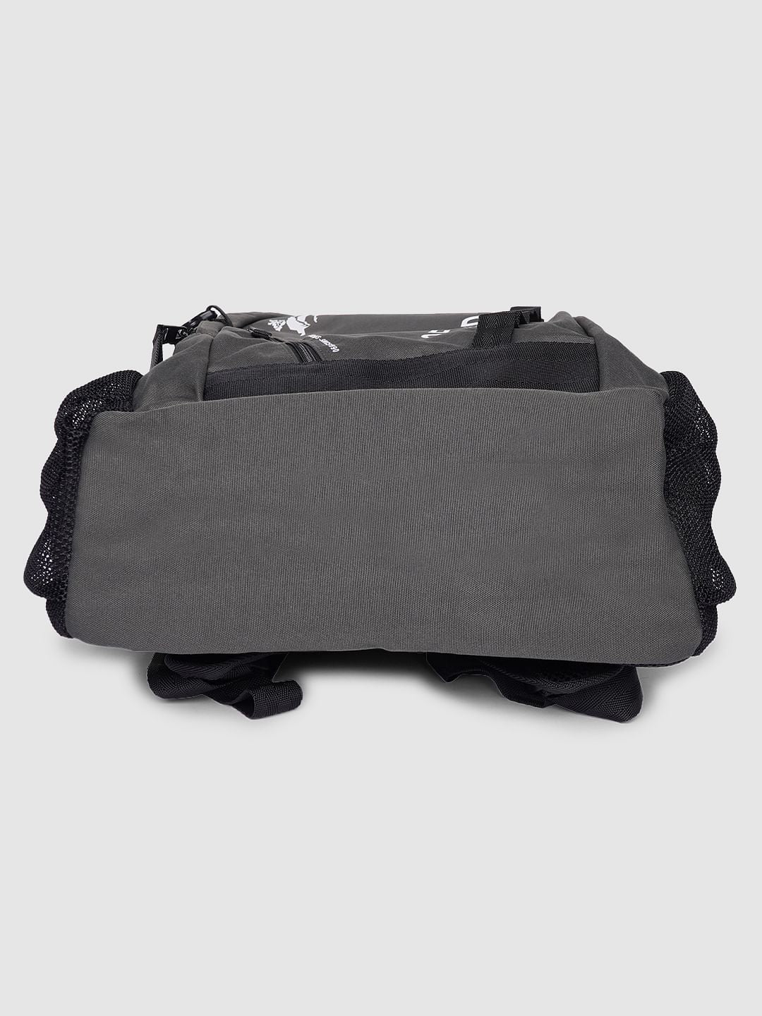 Grey Text Print Backpack