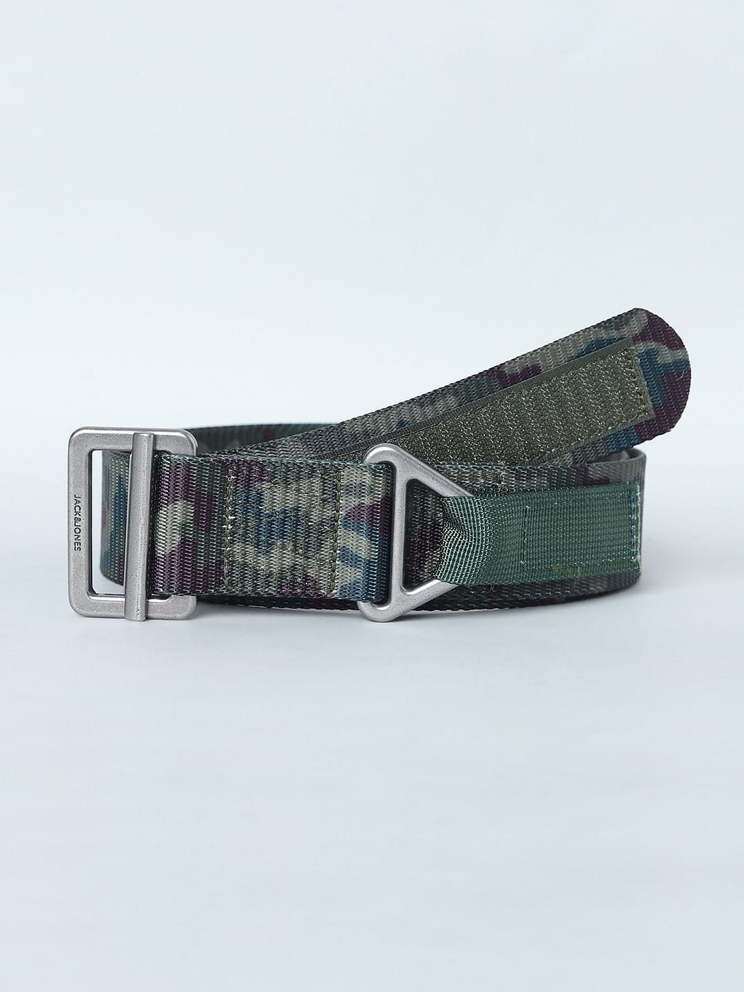 Green Camo Print Military Belt