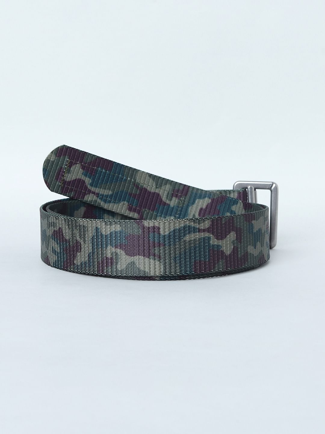 Green Camo Print Military Belt