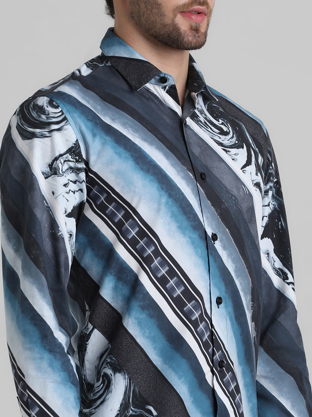 Black Printed Full Sleeves Shirt