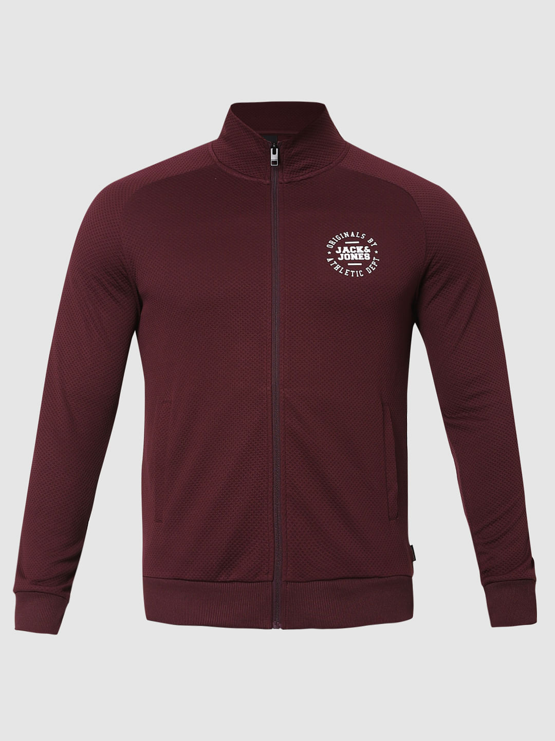 Maroon Turtleneck Zip Up Sweatshirt
