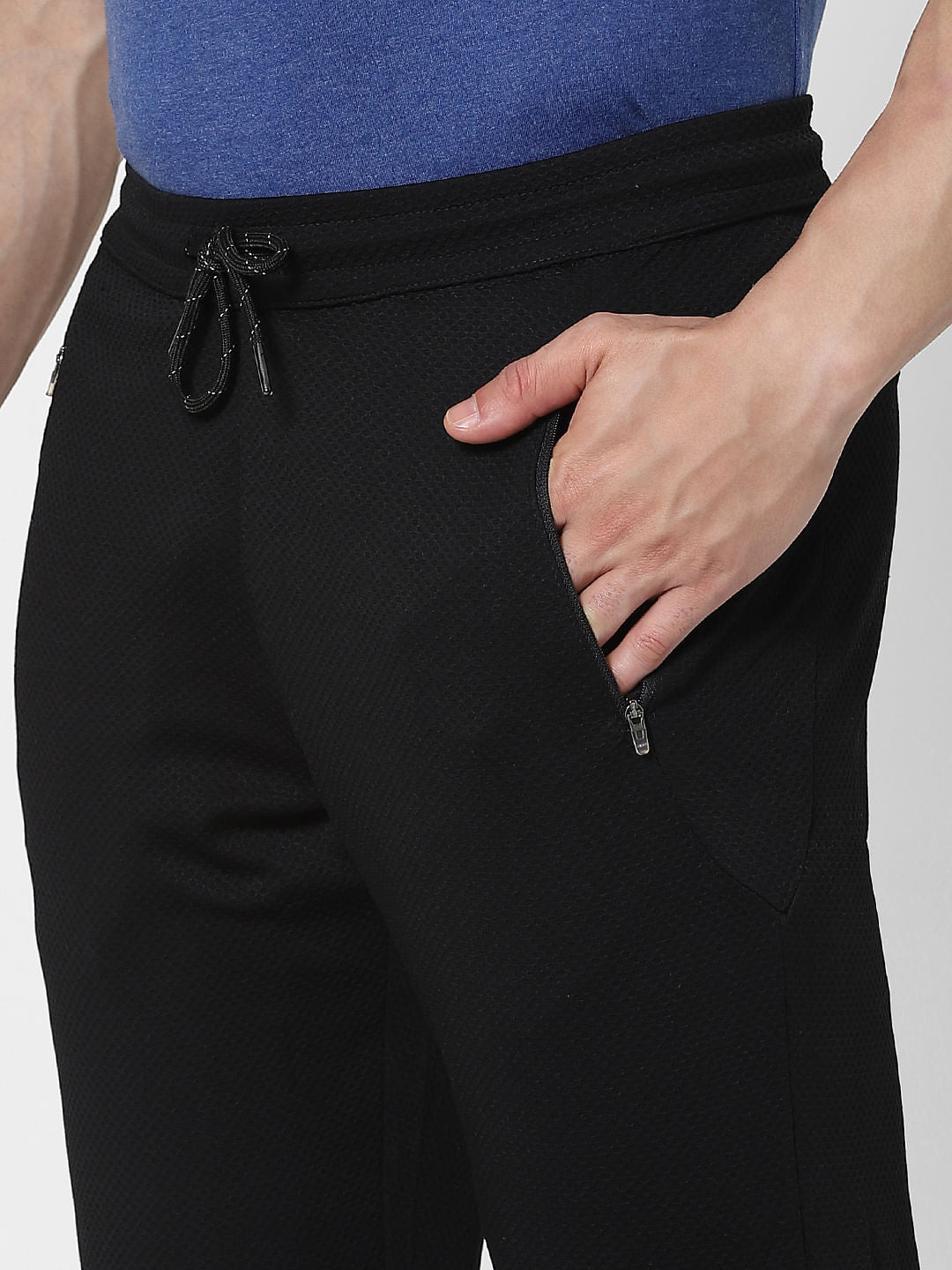 Black Mid Rise Trackpants