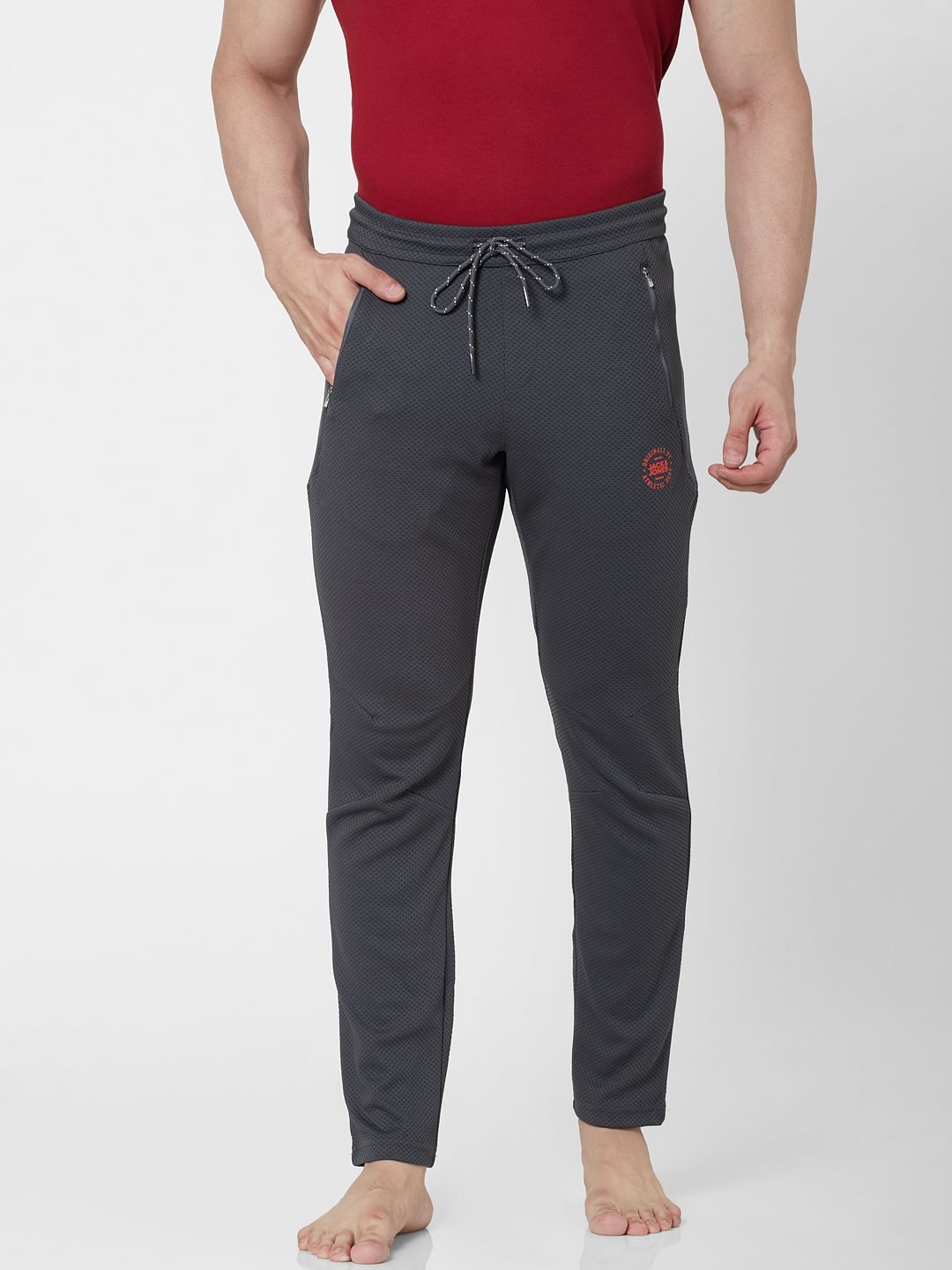 Grey Mid Rise Trackpants