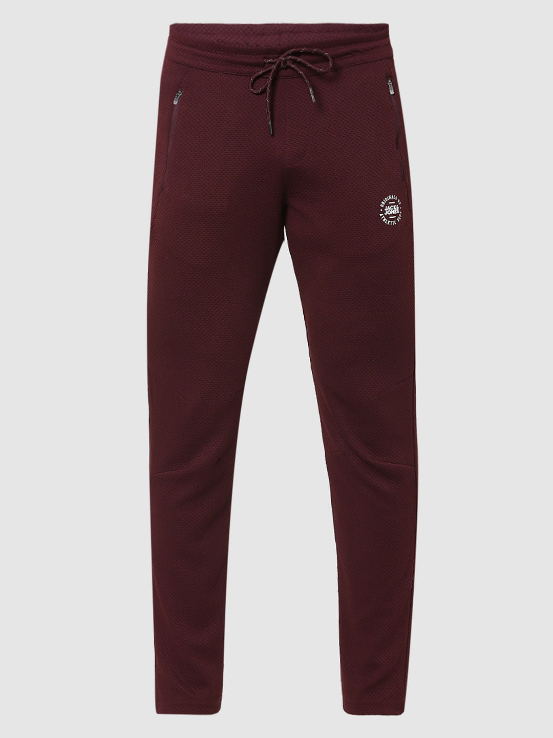 Maroon Mid Rise Trackpants